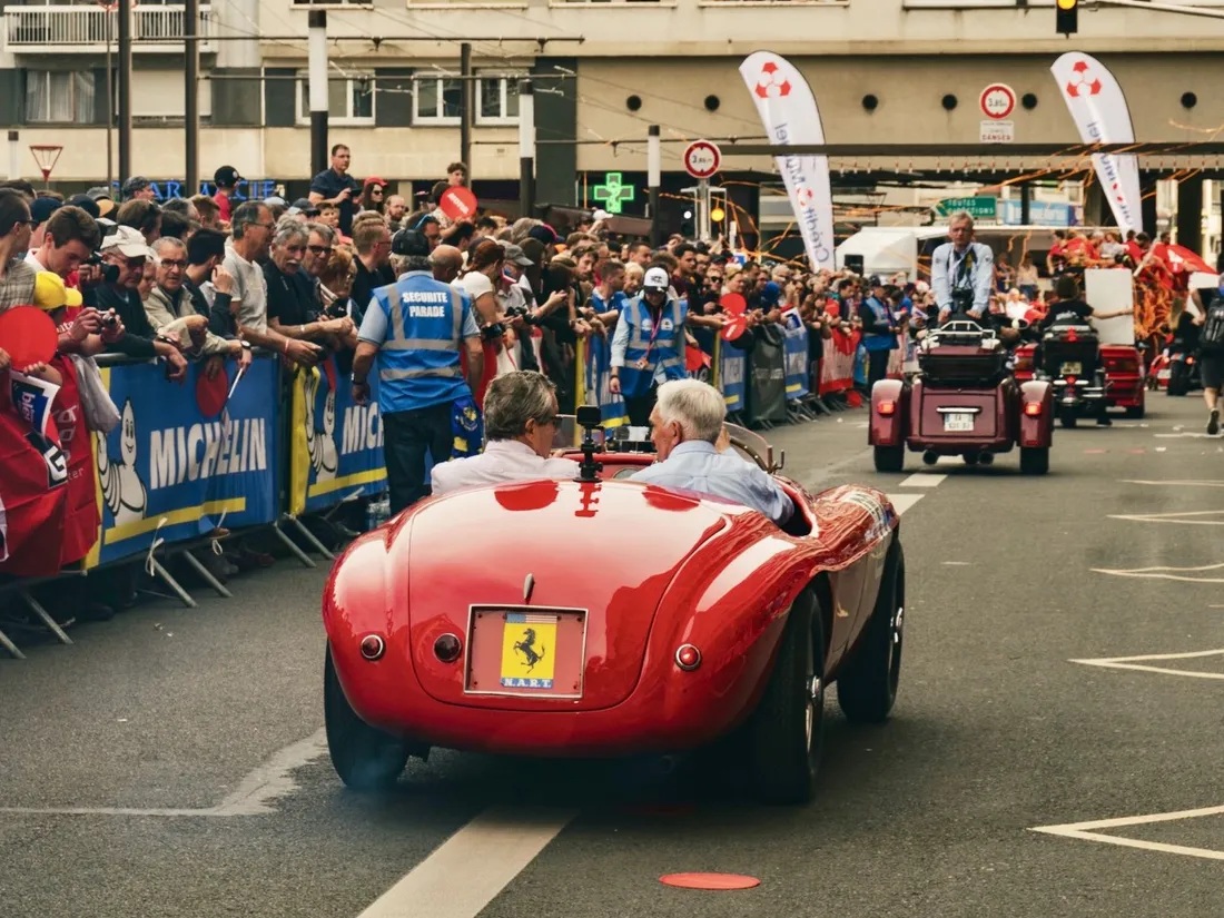 Une Ferrari de collection lors de la Parades des pilotes de 2019